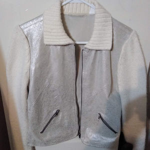 phosphorus womens jacket in white & silver